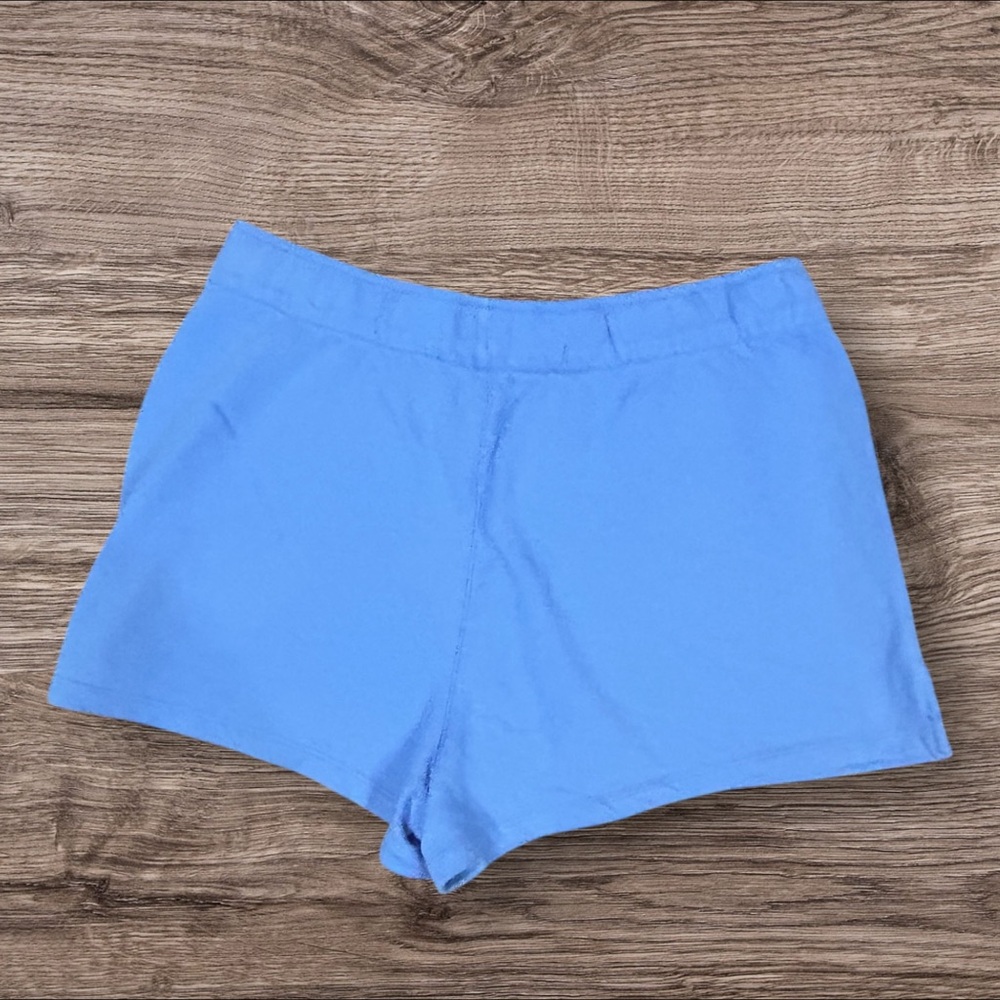 Madewell MWL Blue Terry Drawstring Sweat Shorts Size L Lounge‎ Cotton Blend